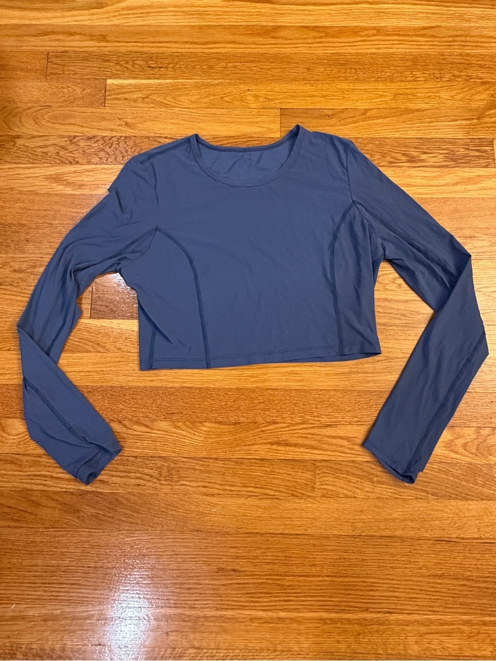 Beyond Yoga Powerbeyond Lite Airshield Long Sleeve Cropped Top Blue - Size M??